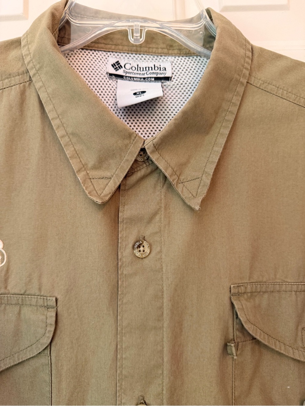 Columbia PFG Shirt Fishing Vented Short Sleeve Button Down Tan/Brown Men’s Sz XL - Picture 3 of 16